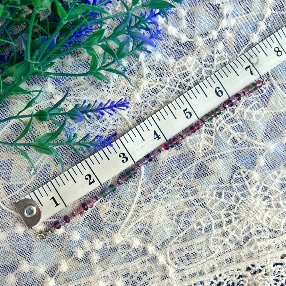 Dainty Vintage Gemstone Bracelet 925 - Picture 8 of 11